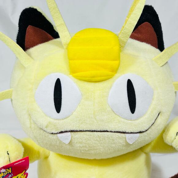 Meowth Pokemon #52 16" Plushie - Hasbro Tomy Nintendo 1999 Vintage New with Tags - Picture 2 of 8
